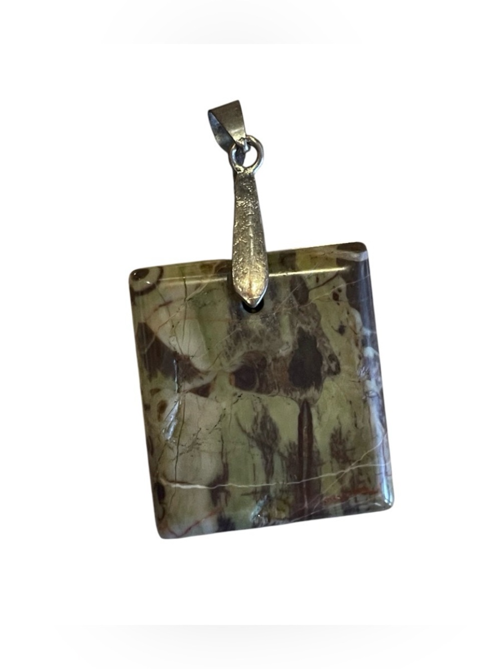 Jasper Stone Square Pendant #7636